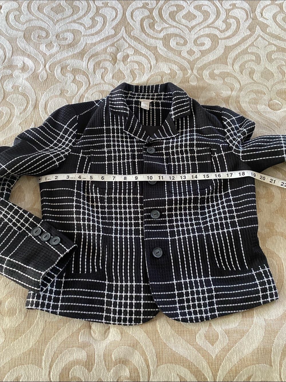 Christopher & Banks Black White Plaid Jacket Size S - Picture 6 of 9